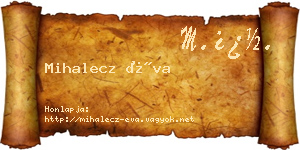 Mihalecz Éva névjegykártya